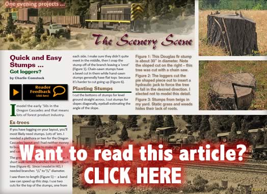 Scenery Scene - Quick and Easy Stumps - MRH Issue 9 - Sep/Oct 2010